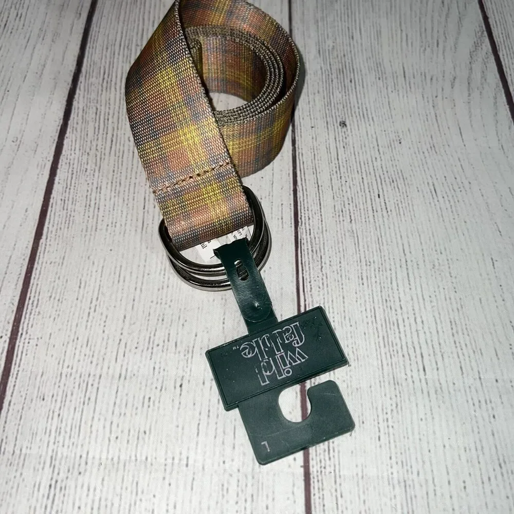Wild Fable Large Plaid Belt Yellow Orange Blue Colors